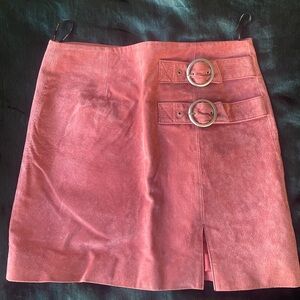 Blank NYC Leather Skirt Pink